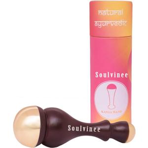 kansa Wand face Detox Bronze/Kansa Wand Body and Foot Massager with Wooden Handle for Detoxification and Deep Relaxation Kansa 2 in 1 1 Pcs