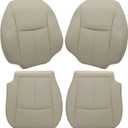 GXARTS Driver and Passenger Side Bottom and Top Lean Back Replacemrnt Perforated Leather Seat Cover Tan Compatible with Infiniti Q50 2014 2015 2016 2017 2018 2019 2020