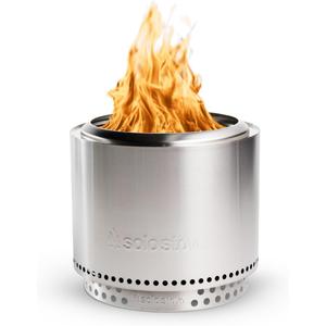 Solo Stove Bonfire 2.0 with Stand, 19.5 Inch Smokeless Fire Pit with Removable Ash Pan - Portable Outdoor Fire Pit - Stainless Steel Wood Burning Fireplace, Ideal for 4-6 People, 21.75 lbs (Silver)