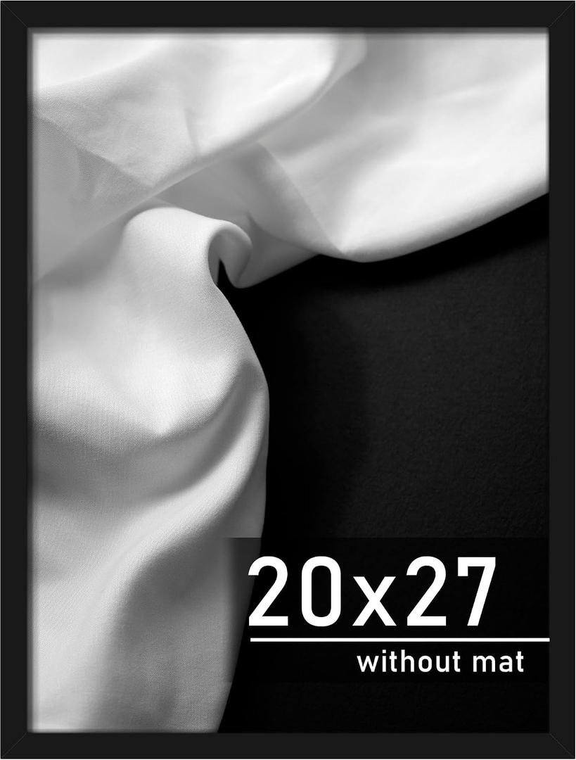 Picrit 20x27 Puzzle Frame, Black Engineered Wood Picture Frame for Horizontal or Vertical Wall Mounting and Displaying Posters and Artwork Photos, 1 Pack