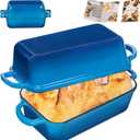 GRMImosa Cast Iron Bread Loaf Pan with Lid, Loaf Pans for Baking Bread, 2-In-1 Enameled Loaf Pans For Baking Bread, Bread Dutch Oven For Golden Crispy Crust For Homemade Bread & Sourdough (Marseille)