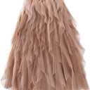 Femiserah Women's Long Rainbow A Line Tulle Tutu Skirts Tiered Skirt Petticoat, One Size