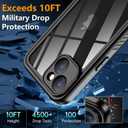 Oterkin for iPhone 14 Case Waterproof, Phone Case with [Built-in Screen Protector & Camera Protector][Full Body Protection][12FT Military Shockproof] Case for iPhone 14 (Black)