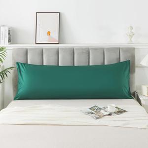 H HOUSEHOLD 100% Cotton Body Size Pillowcases, Super Soft and Cozy, Wrinkle, Fade, Stain Resistant with Envelope Closure Bed Pillow Cases (Body (20" x 54"), Dark Green)