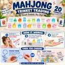 166 American Mahjong Tiles Set with Mat, Racks and Accessories, 1.2 inch