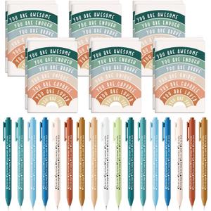 Janlaugh Bulk Journal Mental Health Awareness Notepad Pen for Teacher Back to School Gift Employee Women Men Motivational Gift Positive Wellness Student Inspirational Notebooks(100 Pcs,Rainbow)