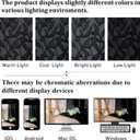 Lecloud Leia 2 PCS Black Sheer Kitchen Curtains 36 Inch Length, Airy & Breathable Clip Textured Leaf Cafe Living Room Voile Curtain Tiers, Dual Rod Pockets Jacquard Bathroom Bedroom Drapes, 38W x 36L