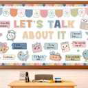 2 x Accountable Talk Bulletin Board Set Boho Lets Talk About It Bulletin Board Social Emotional Learning Paper Cuts Motivational Communication Classroom Decoration for Back to School Chalkboard Decor