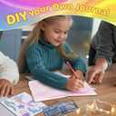 CAGIE Diary with Lock and Key for Girls, Decorate Your Own Diary with Diamonds Kits for Girls Age 6 7 8 9 10, White Journal Arts and Crafts for Kids Ages 6-8, Birthday Christmas Gifts