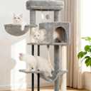 Gitelsnour Cat Tree, Cat Tower for Indoor Cats, 43.3 inch Cat Tree Tower with Sturdy Steel Tube, Cat Hammock, Cat Condo for Small Cats and Kittens, Cat Scratching Post, Light Gray GCT004SW