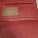 Julia Buxton Heiress Leather Organizer Clutch Handbag Wallet with RFID Blocking, Red