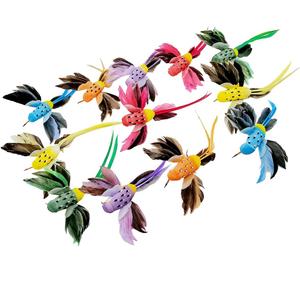 LWINGFLYER 12pcs Artificial Humming Birds Realistic Flying Hummingbird Clip on Christmas Tree Ornaments 5.5inch for Wreath Crafts Wedding Party Decoration