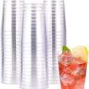 JOLLY CHEF 10 oz Clear Disposable Plastic Cups 50 Pack, Clear Plastic Cups Tumblers, Heavy duty Party Glasses, Disposable Cups for Wedding, Thanksgiving,Halloween,Christmas Party