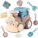 zeeloopbee Beach Toys for Kids Ages 4-8, Toddler Snow Toy Set Includes Beach Truck, Bucket, Shovel, Rake, Scoop, Trowel, Sandbox Toy for Toddlers Ages 3-5, Travel Beach Sand Toys for Kids Ages 8-12