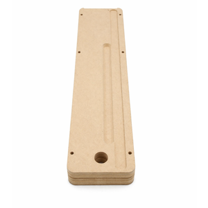 MDF zero-clearance throat plate insert for a table saw