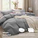 Bedsure Grey Duvet Cover Queen Size - 3 Pieces Prewashed Cotton-Like Polyester Extra Soft Bedding Set, Includes 1 Duvet Cover 90x90 Inches with Zipper Closure & 2 Pillow Shams, Comforter Not Included