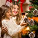 2Pcs Christian Christmas Ornaments Bible Ball Religious Gift Rescued Antique Bible Glass Religious Hanging Ornament with Silver Cross Xmas Tree Decoration for Home Office Church