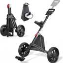 2-Wheel Golf Pull Cart, Adjustable Handle Height Push Bag Cart, Scoreboard