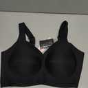 LetsJoli Bras for Women Supportive Wireless Push Up Bra Full Coverage No Underwire Seamless Plus Size for Older Women (Black, XXL)