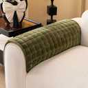 Velvet Couch Cover, Washable Sectional Sofa Cover, Anti Slip Sofa Slipcover for 3 Cushion Couch Sofa L Shaped Armrest Backrest, Furniture Protector Covers for Pets Kids(1PC, Green, 28"28")