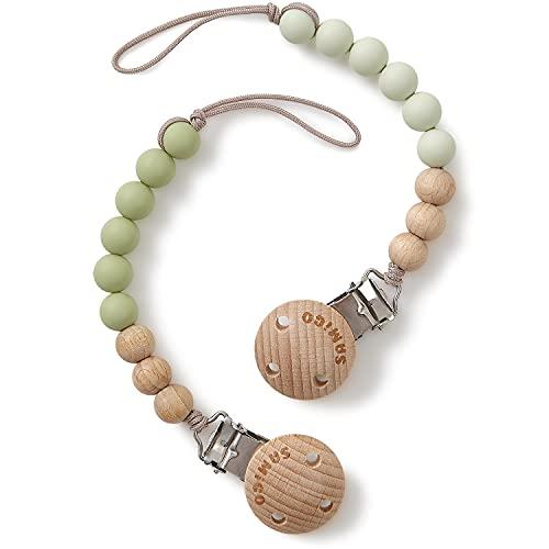 SAMiGO Pacifier Clips Holders Silicone Paci Binky Clips for Baby Boys and Girls - 2 Pack