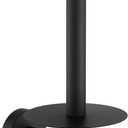 Vertical Tray Toilet Paper Holder, Aomasi 304 Stainless Steel Tissue Roll Hanger with Round Plate, Matte Black Bathroom Kitchen Paper Roll Dispenser Wall Mounted