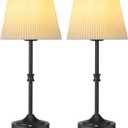 JACKYLED Cordless LED Table Lamp, 3 Color Lights with Dimmer, 5400mAh Battery Operated Rechargeable, Wireless Lamp Portable for Bedroom Living Room Kitchen Counter (2 Pack-Antique Black)