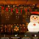 EcoNour Warm White Christmas Icicle Lights for Outside, 33FT 360LED Outdoor Icicle Lights with 8 Mode, 8HR Timer, Memory Function, Clear Wire connectable, Plug in Fairy Lights for Roofline, Yard