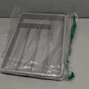 Lifewit Silverware Drawer Organizer Tray, Plastic Cutlery Storage for Kitchen, Flatware and Utensil Holder Divider for Spoons Forks Knives Tableware, 9.5 x 13.4", 5 Slots, Gray