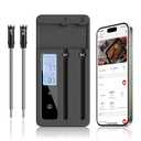 Smart Wireless Meat Thermometer with Dual Probes - Advanced Bluetooth Cooking Thermometer for Perfect Grilling, Smoking, Oven Roasting & Air Frying, Long Range Monitoring & Smart Alerts
