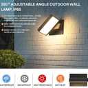 Outdoor Wall Light 350 Rotate Modern Wall Sconce Minimalist Style Wall Mount Light Aluminum Outside Light Fixture No Glare high Brightness 3000K LED Warm Lights for Porch/Front Door