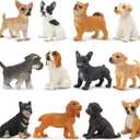 Toymany 12PCS Mini Dog Figurines Toy Set, Realistic Detailed Plastic Puppy Figures Playset, Hand Painted Dogs Animals Toy, Cake Toppers Easter Eggs Christmas Birthday Gift for Kids Toddlers