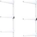 Minimalistic White Shelf Brackets by Delta Cycle, Set of 10 Fully Adjustable 12-inch Heavy Duty Shelf Brackets, Holds Up to 800 lbs, Modern Shelf Bracket for Wood Shelves