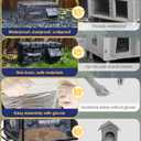 Heated Cat House for Outside, Waterproof Awning & Escape Door Heated Cat Houses for Indoor/Outdoor Cats in Winter, Elevated & Insulated Outdoor Cat Shelter for Feral Cat(Black Camo, 25.2"x16.5"x13")