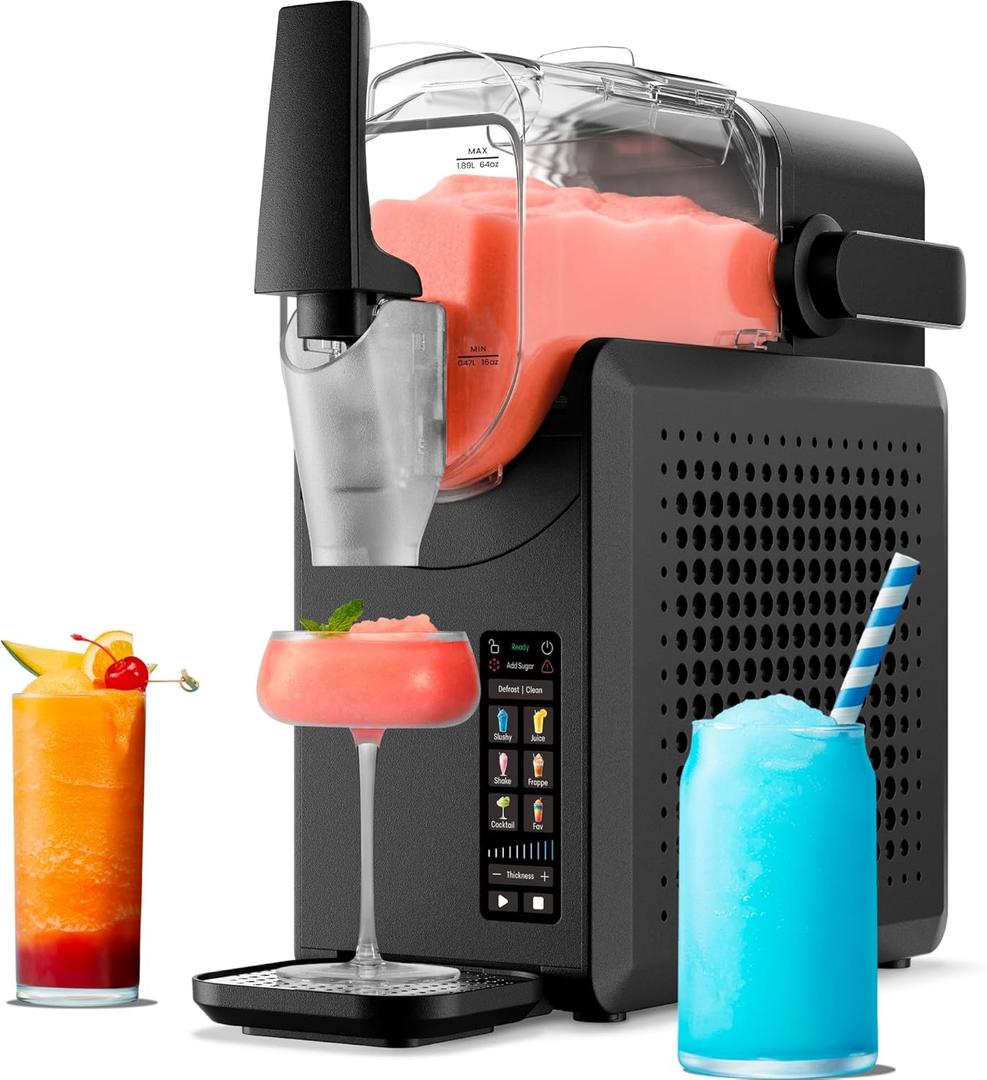 Slush-Ease MAX 90oz Slushie Machine, 64oz Liquid Capacity Frozen Drink Maker & Slushy Machine with 5 Presets and LED Display, Perfect for Frozen Margaritas, Frappes, Smoothies