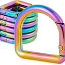 3 x 10pcs Metal D Ring Spring Key Hooks Keyring Clip for Keychain Buckle, Backpacks Handbag Purse Hardware, DIY Crafts (Rainbow)