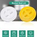 2 Pieces 5 Gallon Bucket Lid with Bucket Lid Opener,Plastic Storage Bucket Leak-Proof Screw Seal Lids,Pet Food Storage Container Lid for Home Paint Storage Buckets