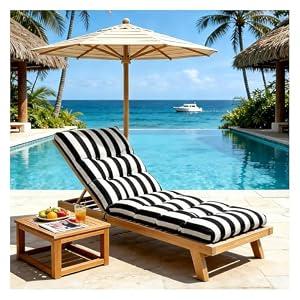LCYY.TG Outdoor Lounge Chair Cushions, 74.4 x 22 x 4.7 Inches Waterproof Fade Resistant Patio Cushion for Chaise Lounger