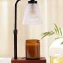 HONGZZI Candle Warmer Lamp - Electric Candle Warmer with Timer, Adjustable Height & Brightness, 2 Replacement Bulbs, - Perfect for Jar Candles, Kitchen, Living Room, Bedroom (Clear)