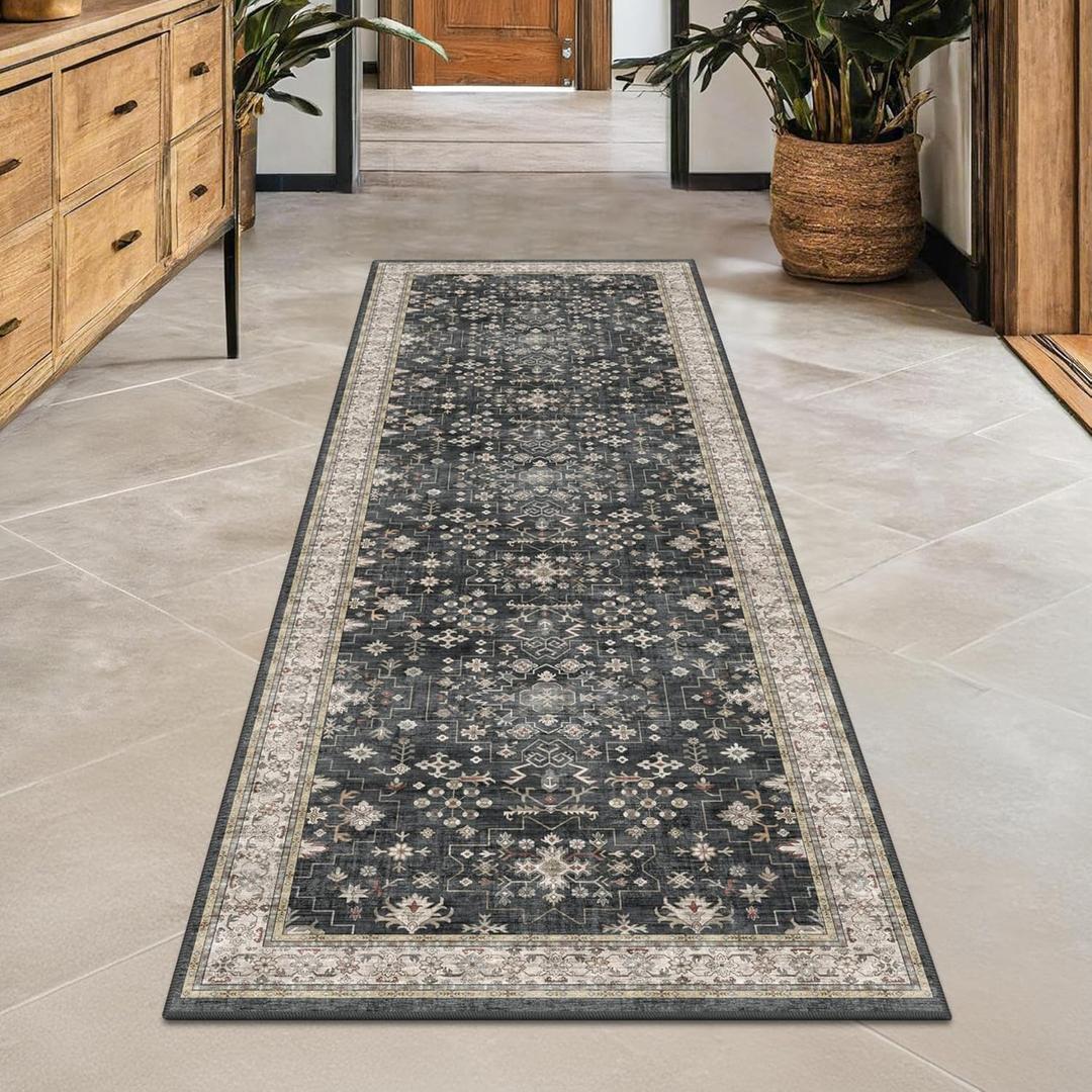 Vaukki
Hallway Runner 2x6 ft, Grey Vintage Shaggy Soft Kitchen Rug
Non Slip Boho Entryway Runner Mat, Washable Farmhouse Area Carpet Runner for Bathroom, Entryway and Bedroom
Amazon's Choice and Black Boho Washable 2x6 Runner Rugs for Hallway Kitchen Bedroom Beside Laundry Room Bathroom Rug, Pet & Kids Friendly, Non Slip Low Pile Stain Resistant Soft Foldable Long 24 x 72 Floor Carpet Set of 2