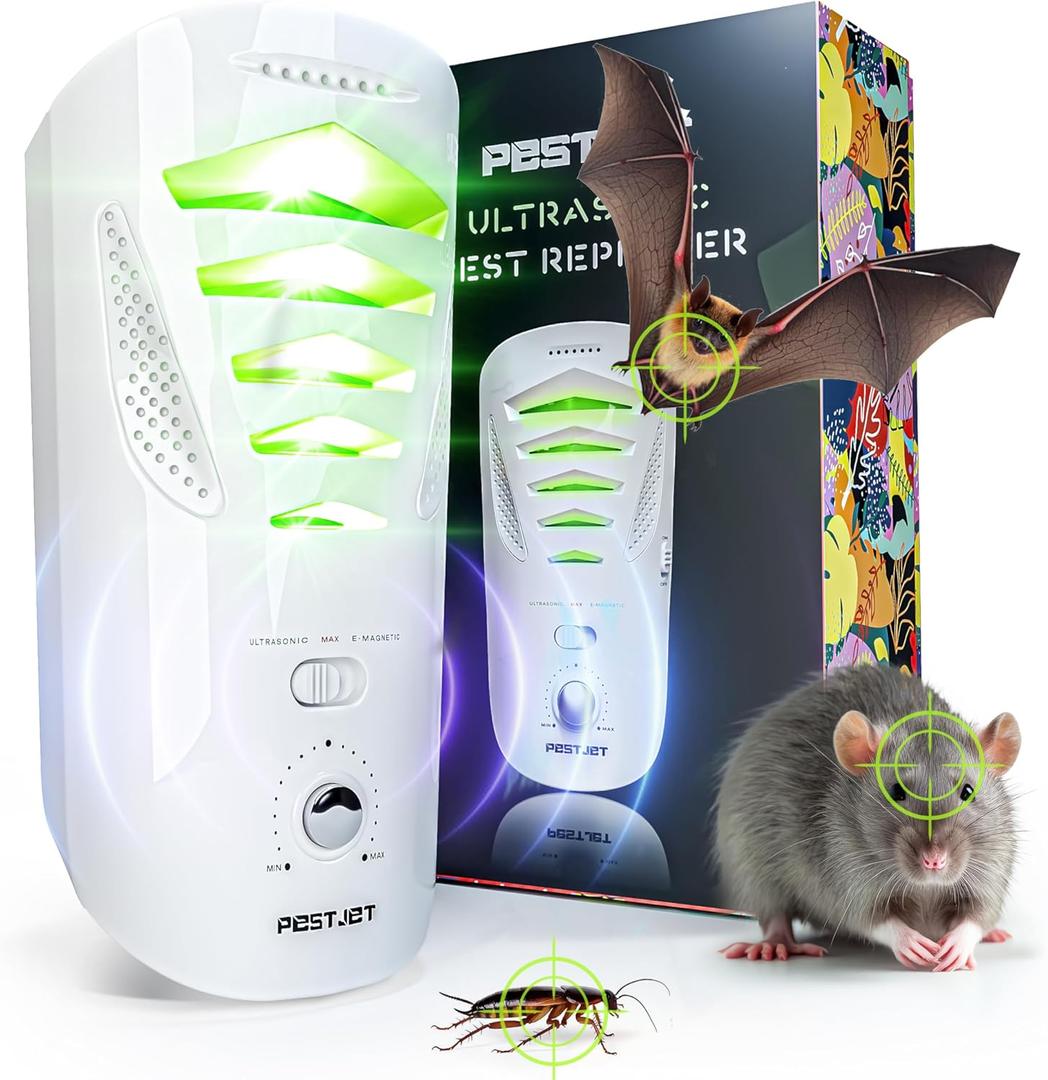 New 2025 Ultrasonic Pest Control Device  Plug-in Indoor Rodent Deterrent for Mice, Bats, Insects, and Squirrels  Electronic Unit with Sound and Electromagnetic Wave