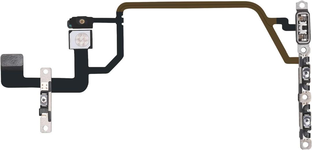 On/Off Power Volume Button for iPhone XR Switch Flash Light Flex Cable Replacement Part Repair Silent Audio Control Fix Mute Connector with Pre-Installed Assembly Mic Bracket