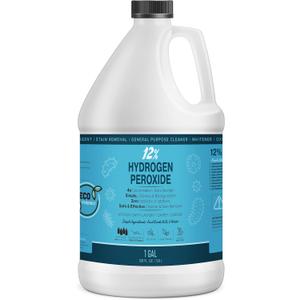 12% Hydrogen Peroxide Solution - 1 Gallon Ecofriendly Natural Cleaning Solution for Kitchen, Bath, Laundry, and Home - HDPE Jug with Child-Safe Cap Made in USA, 128 Oz/ 3.8 L