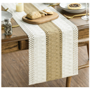 Artoid Mode Burlap Brown Farmhouse Rustic Table Runner, Seasonal Holiday Hollow Kitchen Dining Table Decoration for Home Party Decor 12x48 Inch, Set of 2