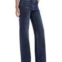 Zylioo Tall Jeans for Women 32"/ 34" Inseam Long Stretch Denim Pants Straight Leg Mid Rise Classic Fit for Tall Ladies Dark Blue, X-Large Tall