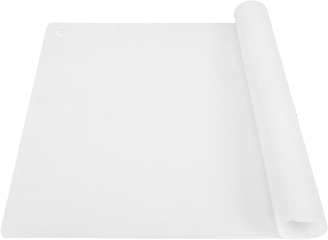 Thick Silicone Counter Mat Large 23.4"by15.6", Heat Resistant Mat for Kitchen Table/Countertop Protector/Non Stick Pastry Baking Placemats, Silicone Pad for Crafts Kids, Super Kitchen Clear