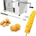 Spiral Potato Cutter french fry cutter Manual Stainless Steel Twisted Potato Slicer Cutter curly fries Cucumbers Carrots DIY BBQ Slicer with Reusable Stick
