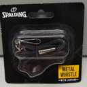 Spalding Sports Whistle with Lanyard | Ideal for Coaches, Referees & Officials |  Plastic or Metal (Metal - 1 Pack - Silver)