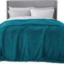 Bedsure GentleSoft Fluffy Turquoise Teal Blankets Queen Size for Bed, Thick Sherpa Faux Fur Fleece Fuzzy Plush Winter Warm Soft Full Queen Blankets, Bedroom Teal Decor Cozy Gifts for Women Men, 90x90