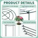 4 Sets Peony Support Cage,12"Diax24"High Heavy Duty Metal Plant Support,Grow Through Hoops Grids with 4 Thickened 4mm Legs,Strong Support Brace for Heavy Blossoms,Flower Support Ring for Peonies,Rose